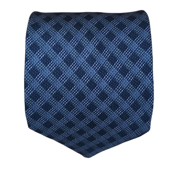 ARMANI COLLEZIONI Gray Geometric Silk Tie ITALY 59